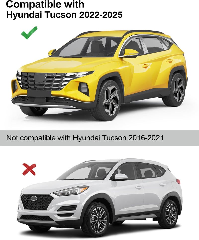 Deejecsun in-Channel Window Rain Guards Fit for Hyundai Tucson 2022 2023 2024 2025 2026 Rain Guards Extra Durable Window Deflectors Visors Vent Visors Vent Shades Car Accessories -4 pcs - Image 3